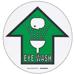 Brady 104507 "EYE WASH" with Arrow Floor Sign, 17" Diameter