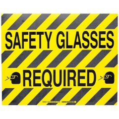 Brady 104510 "SAFETY GLASSES REQUIRED" Floor Sign, 14" x 18"