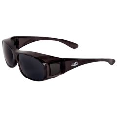 Bullhead Safety® BH233 OTG Over-the-Glass Safety Glasses with Crystal Black Frame & Smoke Lens