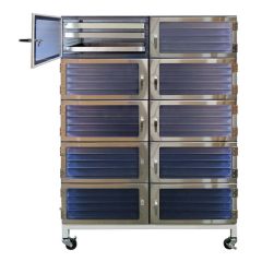 Drawer Storage Desiccator Cabinet with 10 Chambers & 60 Stainless Steel Drawers, 18" x 48" x 60"