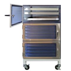 Drawer Storage Desiccator Cabinet with 3 Chambers & 18 Stainless Steel Drawers, 18" x 24" x 36"