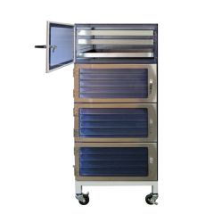 Drawer Storage Desiccator Cabinet with 4 Chambers & 24 Stainless Steel Drawers, 18" x 24" x 48"