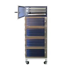 Drawer Storage Desiccator Cabinet with 5 Chambers & 30 Stainless Steel Drawers, 18" x 24" x 60"