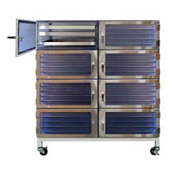 Drawer Storage Desiccator Cabinet with 8 Chambers & 48 Stainless Steel Drawers, 18" x 48" x 48"