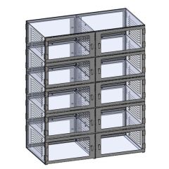 CleanPro Pass-Through Desiccator Cabinet with 10 Chambers, 18" x 48" x 60"