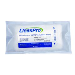 CleanPro CPPS-911 Meltblown Polypropylene Presaturated Wiper, 70% IPA, 9" x 11" 