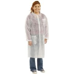 CleanPro® DLWH Polypropylene Disposable Lab Coat with 3 Pockets