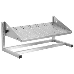 Adjustable Perforated Stainless Steel Footrest with Tilt, 12" x 24"