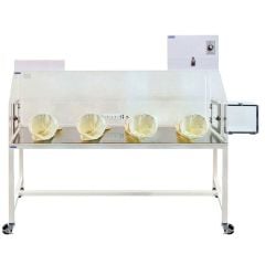 Laboratory Filtered Containment Glove Box, Two Users, Clear Acrylic/Static Dissipative Acrylic