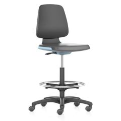 Cramer Citrus High-Height Cleanroom Chair with Black Nylon Base, Synthetic Leather