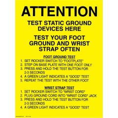 Desco 06741 Foot/Wrist Ground Tester Posters, 17" x 22"