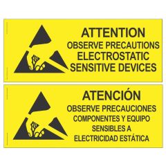 Desco 06750 Attention Sign, RS-471, English/Spanish 4" x 10"