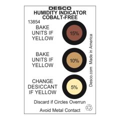 Desco 13854 J-STD-033D 3-Spot Cobalt-Free Humidity Indicator Card, 5% 10% 15% RH (Can of 125)
