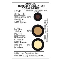 Desco 13855 J-STD-033D 3-Spot Cobalt-Free Humidity Indicator Card, 5% 10% 60% RH (Can of 125)