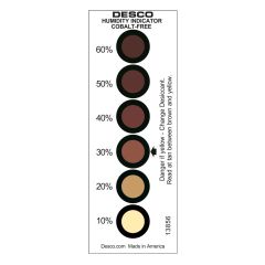 Desco 13856 J-STD-033D 6-Spot Cobalt-Free Humidity Indicator Cards, 10% 20% 30% 40% 50% 60% RH (Can of 200)