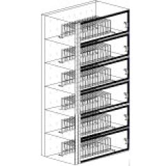 DMS 5487 Tape & Reel Storage Desiccator Cabinet, 6 Doors, 13" x 24" x 57"