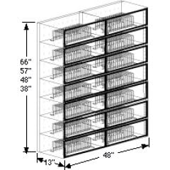 DMS 5492 Tape & Reel Storage Desiccator Cabinet, 14 Doors, 13" x 48" x 66"