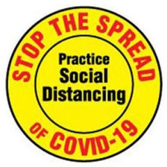 DuraStripe "STOP THE SPREAD OF COVID-19" Social Distancing Floor Sign
