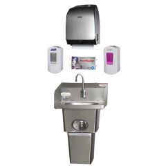 Eagle HFL-5000-LRS Touch-Free Hand Washing System with Waste Receptacle & End Splashes