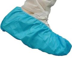 Polypropylene Shoe Covers with Skid Resistant Bottom, Blue
