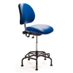 ergoCentric Ind. S2F Mid-Height Cleanroom Chair with Tilt Control, Vinyl