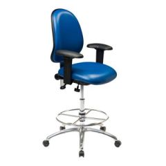 ergoCentric Ergo 2F 200 Bench Height Cleanroom Chair with Tilt Control, Viny