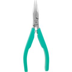 Excelta 2844DSL ★★ Medium Chain Nose Stainless Steel Pliers with Serrated Jaw & TealShield™ Molded Grip, 5.75" OAL