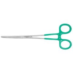 Excelta 40PH ★★ Locking Hemostat with Vinyl Coated Handles & 30° Curved, Serrated Jaw, 8.0" OAL 