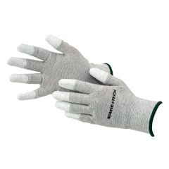 StaticTech Seamless Knit Nylon/Carbon Fiber ESD Assembly Gloves with Polyurethane Coated Grip Fingertips