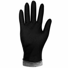 Flock Lined Disposable 8 Mil Nitrile Gloves, Black