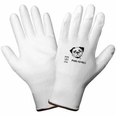 Global Glove PUG-12 Polyurethane Palm Coated 13-Gauge Nylon Knit ESD Inspection Gloves, White