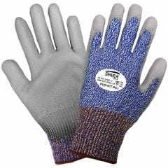 Global Glove PUG-617 Polyurethane Palm Coated 13-Gauge Tuffalene® HDPE Cut-Resistant Gloves, Blue