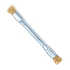Gordon Brush 1010HH-1-2 Anti-Static Double-Ended Applicator Brush with 0.5" Flat Horse Hair Bristles, 0.5" dia. Trim & Zinc-Plated Steel Handle, 4.5" OAL