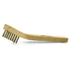 Gordon Brush 30B Scratch Brush with Heavy-Duty Triple Row Brass 0.006" dia. Bristles, 7/16" Trim & Plywood Toothbrush Handle, 7-3/4" OAL