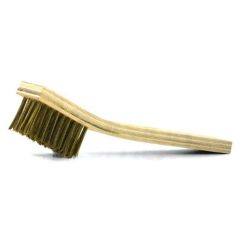 Gordon Brush 36B Scratch Brush with Large Quadruple Row 2-1/8" Brass 0.008" dia. Bristles, 3/4" Trim & Plywood Toothbrush Handle, 8-1/4" OAL