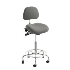 healtHcentric Sit/Stand Laboratory Stool with Chrome Base, IC+ Infection Control Upholstery