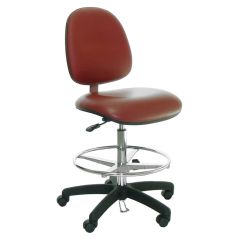 Industrial Seating Series 20M Bench Height Cleanroom ESD Chair with Medium Waterfall Seat & Black Nylon Base, Dissipative Vinyl 