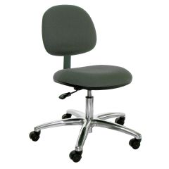 Industrial Seating Series 45 Desk Height ESD Chair with Polished Aluminum Base, Conductive Fabric 