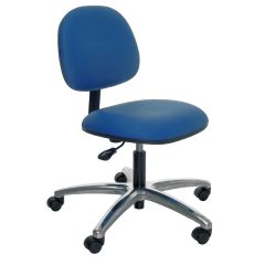Industrial Seating Series 45 Desk Height Chair with Polished Aluminum Base, Vinyl