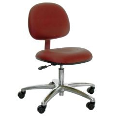 Industrial Seating Series 47 Desk Height Cleanroom ESD Chair with Polished Aluminum Base, Dissipative Vinyl 