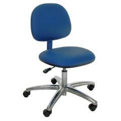 Industrial Seating Series 45 Desk Height Cleanroom Chair with Polished Aluminum Base, Vinyl