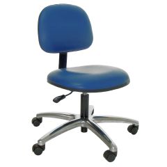 Industrial Seating Series 60 Desk Height Chair with Polished Aluminum Base, Vinyl 