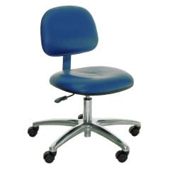 Industrial Seating Series 60 Desk Height Cleanroom ESD Chair with Polished Aluminum Base, Dissipative Vinyl