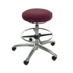 Industrial Seating Series 65 Bench Height ESD Stool with Polished Aluminum Base, Conductive Fabric