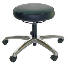 Industrial Seating Series 65 Desk Height Stool with Polished Aluminum Base, Vinyl