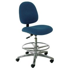 Industrial Seating Series 10 Bench Height Chair with Polished Aluminum Base, Fabric 
