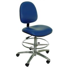 Industrial Seating Series 10 Bench Height Chair with Polished Aluminum Base, Vinyl 
