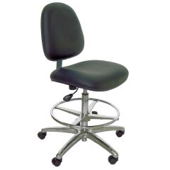 Industrial Seating Series 10 Bench Height ESD Chair with Polished Aluminum Base, Dissipative Vinyl