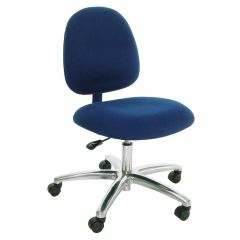 Industrial Seating Series 10 Desk Height ESD Chair with Polished Aluminum Base, Conductive Fabric