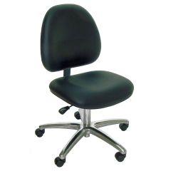 Industrial Seating Series 10 Desk Height ESD Chair with Polished Aluminum Base, Dissipative Vinyl